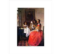 VERMEER GIRL WITH A WINE GLASS OLD MASTER ART PRINT B12X621