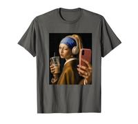 Vermeer Ragazza con orecchino di Perla Divertente Selfie Art Maglietta