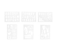 Stencil trasparenti assortiti (lettere, numeri, forme) - 32x22 cm - Securit - set 6 pezzi