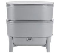 Vermicompost per Cucina e Balcone - Wormbox Simile Alla Torba - Vermicompostaggio Design in Plastica Riciclata al 100% - Volume 30 Litri, Grigio