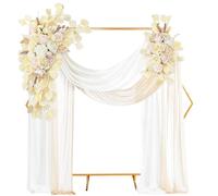 VERMIS Fiori Per Arco Nuziale, Fiori Artificiali Per Decorazioni Nuziali, 2 Festoni Di Fiori E 2 Pezzi Di Chiffon Semitrasparente, Decorazione Per Lo Sfondo Della Cerimonia