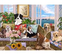 Vermont Christmas Company Cani sul Divano Jigsaw Puzzle 550 Pezzi