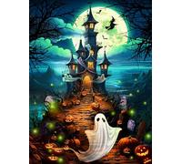 Vermont Christmas Company Haunted Hilltop - Puzzle di Halloween, 550 pezzi, 61 x 45,7 cm, pezzi grandi, a forma casuale