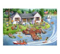 Vermont Christmas Company Lakeside Fun puzzle per bambini - puzzle ad interblocco da 100 pezzi per bambini e anziani - grandi puzzle durevoli spessi