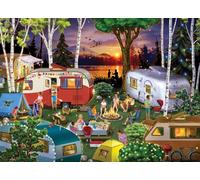 Vermont Christmas Company - Puzzle da 1000 pezzi con camper vintage, puzzle da campeggio per adulti e famiglie, pezzi completamente ad incastro e a forma casuale, 66 x 48 cm