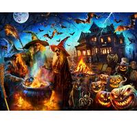 Vermont Christmas Company - Puzzle da 1000 pezzi di Halloween streghe, completamente ad incastro e a forma casuale, 66 x 48 cm