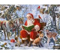 Vermont Christmas Company - Puzzle natalizio della foresta di Babbo Natale, 550 pezzi, pezzi grandi, completamente ad incastro e a forma casuale, 61 x 45,7 cm