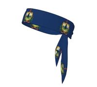 Vermont State Flag Sport Head Tie Beach Summer Tropical regolabile antiscivolo traspirante per correre Ninja Head Band