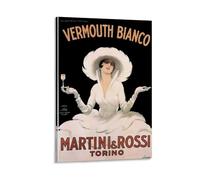 Vermouth - Poster con stampa artistica da parete con bianco Martini, stile vintage, 30 x 45 cm