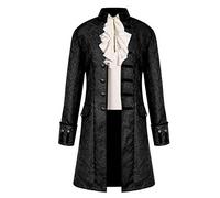 VERNASSA Steampunk Vittoriano Pirata Gotico Cosplay Costume da Uomo Cappotto Giacca Jacquard Cappotto Medievale Costume di Halloween Cappotto, S-4XL