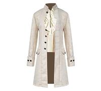 VERNASSA Steampunk Vittoriano Pirata Gotico Cosplay Costume da Uomo Cappotto Giacca Jacquard Medievale per Halloween, S-4XL
