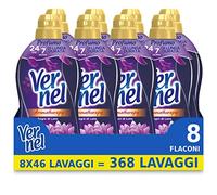 Vernel Aromatherapy Sogni di Loto, Ammorbidente Lavatrice Concentrato, Sensazione di Profumo come appena lavato, 8 x 46 lavaggi, totale 368 lavaggi