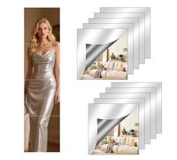 Vernerth 10 pezzi specchio adesivo acrilico 20x20 cm spessore 2 mm autoadesivo, set completo per decorazioni parete - Per bagno, camera da letto, guardaroba e ingressi