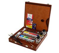 Van Gogh Scatola di legno con pittura ad olio 24 tubi da 20 ml + 2 tubi da 60 ml + accessori