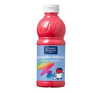 Vernice a tempera liquida Redimix Lefranc Bourgeois 188022, Vernice a Guazzo Brillante a Base d'Acqua, Flacone da 500 ml, Rosa Fluo