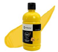 Vernice acrilica gialla, media 500 ml, impermeabile e resistente alla luce, ad asciugatura rapida, vernice acrilica per tela, legno, tessuto, artigianato, pelle e pietra.