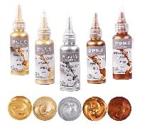 Vernice acrilica metallica, resina pigmentata 60ml, oro, argento, rame, gesso, colla per realizzazione di gioielli fai-da-te, coloranti, adatta per il rientro a scuola, la festa della mamma, regali pe