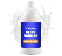 Vernice Acrilica Trasparente Lucida 1000 ml - Fissativo Acrilico All’acqua per Superfici Dipinte con Acrilico | Gloss Varnish Fissativo per Disegni, Tela, Argilla Das, Legno, Sassi | Finale Lucido