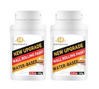 Vernice Bianca Muro Interno, Stucco per Muro Bianco Pronto a Rapida Asciugatura e a Base d'Acqua, Rullo per Pittura, Rullo Pittura per Coprire Graffiti, Macchie, Graffi, Ingiallimento (2 Pezzi)