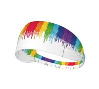 Vernice color arcobaleno con fasce antisudore schizzate e che perdono, fasce per la testa antiscivolo, sport all'aria aperta, allenamento, corsa per uomini e donne