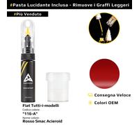 Vernice di ritocco per Fiat Tutti i modelli Codice: 116/A Rosso Smac Acieroid