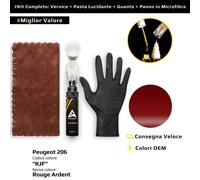 Vernice di ritocco per Peugeot 206 Kit KJF Rouge Ardent
