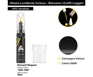 Vernice di ritocco per Renault Megane Codice: 205-189 Noir