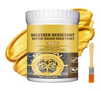 Vernice dorata a base d'acqua resistente alle intemperie, 2 in 1 Convertitore di Ruggine e vernice, Pittura acrilica metallizzata oro, Vernice Oro ad asciugatura rapida per metallo, legno, mobili