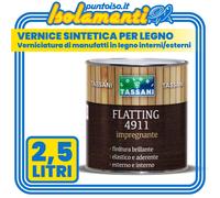 Vernice "Flatting" Tassani Incolore Brillante Protezione Per Legno LT. 2,5