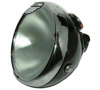 Vernice Nera Grezza Per BSA Norton Re Fari Piatto Vetro 8" Tipo Lucas @UK