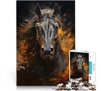 Vernice oro Black Horse Puzzle 2000 pezzi per adolescenti Giochi educativi Decorazione della casa Decorazione murale Regali unici per compleanno e Natale 70x100cm