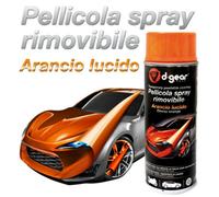 Vernice Pellicola Removibile Spray D-Gear Arancio Lucido 400 ml Auto Moto Cerchi