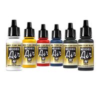 Vernice per aerografo, 6 x 17 ml, base Vallejo Model Air, set di colori per aerografo.