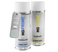 MG PRIME Vernice per auto Kit di bombolette a spruzzo per Fiat 356/B / 356 Gris Platine Metallic/Hellgrau Metallic Bomboletta spray da 400ml di vernice di base vernice trasparente