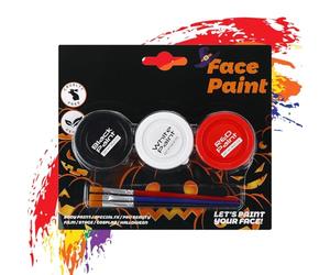 Vernice per il corpo di Halloween, per il trucco lavabile, per viso e corpo, 3 colori, per travestimento, adulti, donne, pagliaccio, vampiro, , scheletro