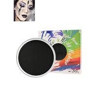 Vernice per il viso, 30 g, colore nero, a base d'acqua, professionale, per il bodypainting, lavabile, sicuro trucco teatrale, per Halloween, carnevale, cosplay, Natale, feste