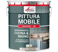 Vernice per mobili da cucina, piano di lavoro e bagno - ARCAPOXY - 261-2,5 kg (fino a 30 m² in 2 strati) Bianco Crema - RAL 9001 - ARCANE INDUSTRIES
