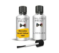 Vernice per ritocchi per Mercedes 2000-Present Stroh Giallo 1407 di qualità con trucioli di pietra di qualità, colore giallo 1407 (vernice per ritocchi + lacca)