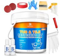 Vernice per vasca da bagno bianca 1000g, vernice per piastrelle, piastrelle da bagno, set per rinnovamento vasca da bagno per lavandini, da bagno resistente all'acqua e antigraffio con attrezzi