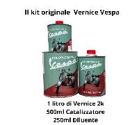 Vernice Piaggio colori originali Vespa kit per restauro 1lt + 0,5 catalizzatore.