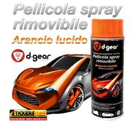 Vernice removibile ARANCIO LUCIDO DGEAR bomboletta spray pellicola car wrapping