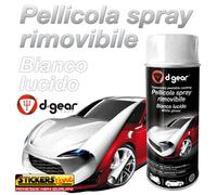 Vernice removibile BIANCO LUCIDO DGEAR bomboletta spray pellicola car wrapping