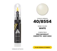 Vernice Ritocco Per Chevrolet Corvette 40/8554 White Kit Kit Riparazione Graffi