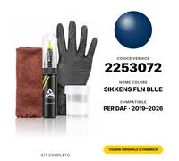 Vernice Ritocco Per Daf 2253072 Sikkens FLN Blue Completo Colore Originale Auto