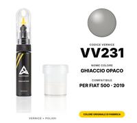 Vernice Ritocco Per Fiat 500 VV231 Ghiaccio Opaco Set Graffi e Schegge Ritocco