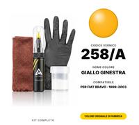 Vernice Ritocco Per Fiat Bravo 258/A Giallo Ginestra Completo Ritocco Pennino