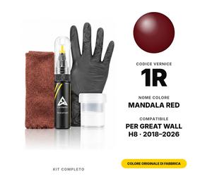 Vernice Ritocco Per Great Wall H8 1R Mandala Red Completo Colore Originale Auto