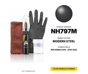 Vernice Ritocco Per Honda CIVIC NH797M Modern Steel Completo Graffi Repair Kit