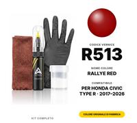 Vernice Ritocco Per Honda CIVIC Type R R513 Rallye Red Completo Colore Kit Auto
