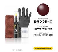 Vernice Ritocco Per Honda Odyssey R522P-C Royal Ruby Red Completo Colore Auto